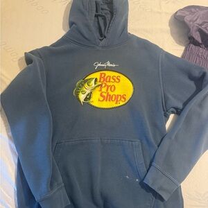 Bass Pro Shops Navy Blue Crewneck Sweatshirt with Yellow Logo
